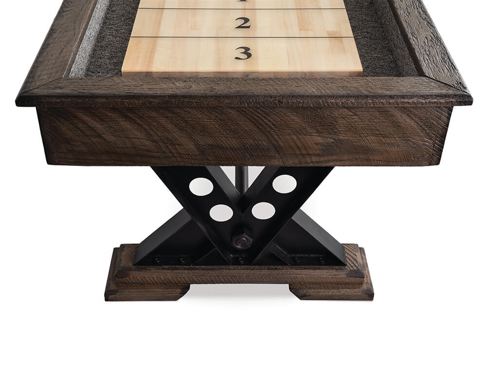 Vienna Shuffleboard table end view comp Vienna Shuffleboard end view