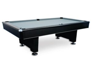 Black playing surface with grey felt