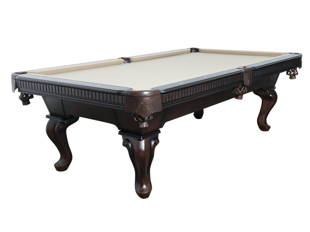 Cleveland WB-comp Pool table with grey felt and ball and claw leg