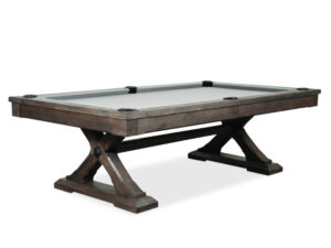 billiard table with blue felt