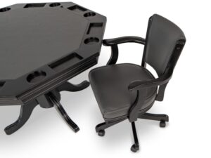 Black Octagonal Poker Table with chair