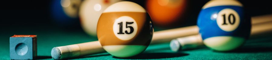 billiard balls and cue billiard balls and cue